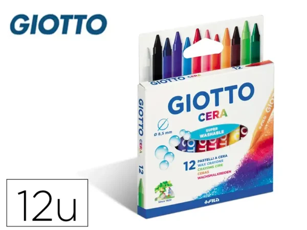 LAPIS DE CERA GIOTTO CAIXA DE 12 CORES