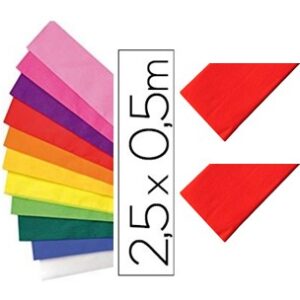 Papel crepe  50 cm x 2,5 m vermelho clássico. - Image 1