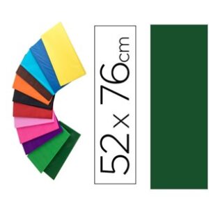 Papel seda  52 x 76 cm 18 gr Verde Escuro 5 unidades - Image 1