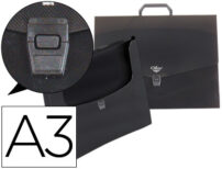 PASTA PORTA DOCUMENTOS COM ASA, DIN A3 PRETO OPACO