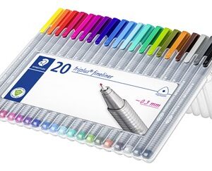 MARCADOR TRIPLUS FINELINER ESTOJO 20 CORES SORTIDAS