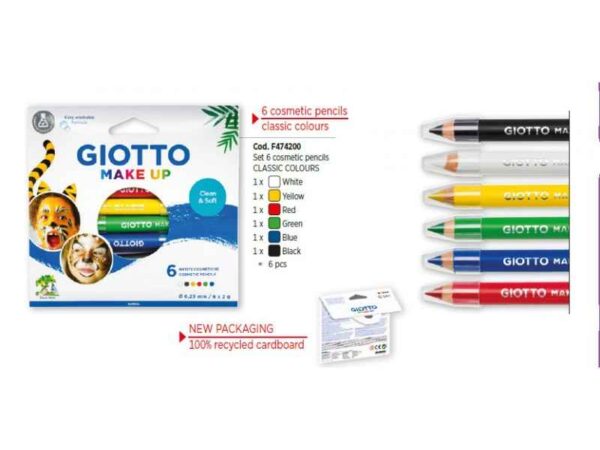 Lápis Cosméticos em Lápis Giotto Classic - 6 Cores - Image 3