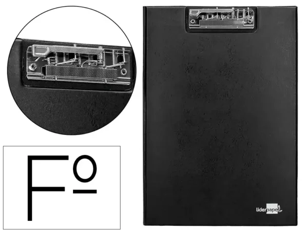 Capa de plastico liderpapel A4 com miniclip superior liderpapel preto. - Image 1