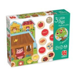 Jogo goula educativo memo  loto os 3 porquinhos.