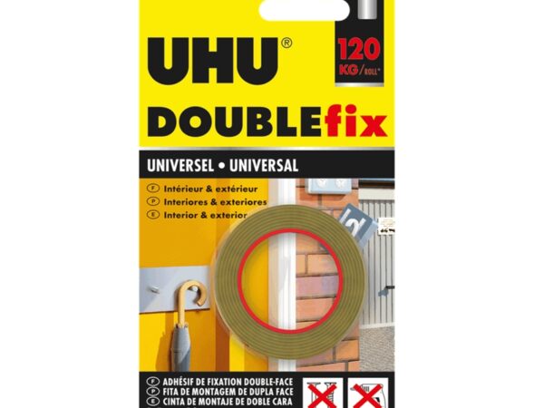 Fita Dupla Face Universal Doublefix UHU 120kg/roll