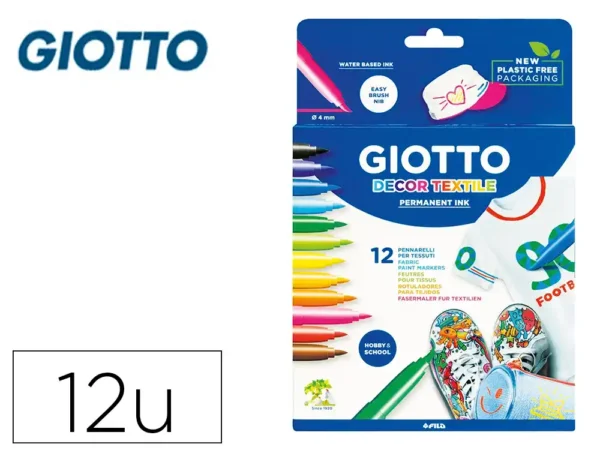 MARCADOR GIOTTO DECOR TEXTILE PARA T-SHIRTS 12 CORES