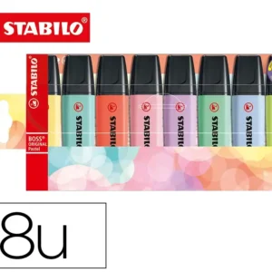 Marcador fluorescente stabilo boss 70 pastel estojo de 8 unidades cor