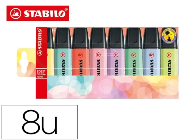 Marcador fluorescente stabilo boss 70 pastel estojo de 8 unidades cor