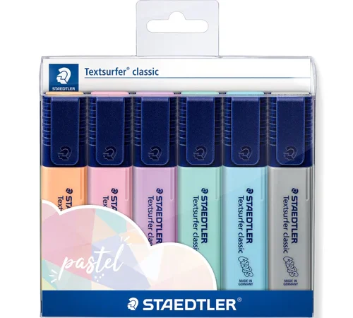 Sublinhador Staedtler de Tinta  Pastel 6 Unidades