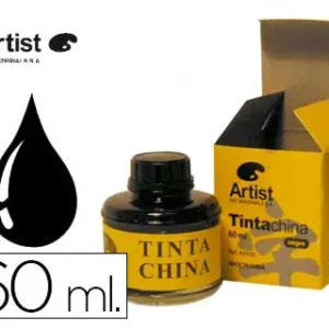 Tinta da china artist preta frasco de 60 ml.