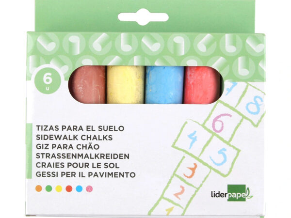 Giz para Chão Colorido Liderpape | Caixa com 6 Unidades 8423473743564