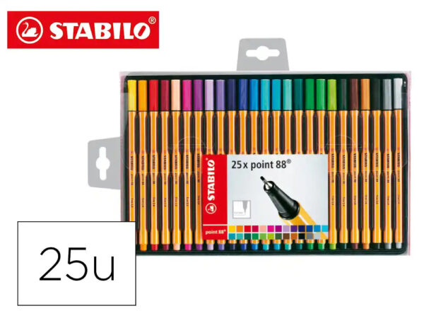 marcador-stabilo-ponta-de-fibra-point-88-estojo-de-25-cores-sortidas