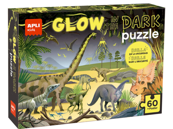 Puzzle Glow In The Dar Dinossauros 60 Pces