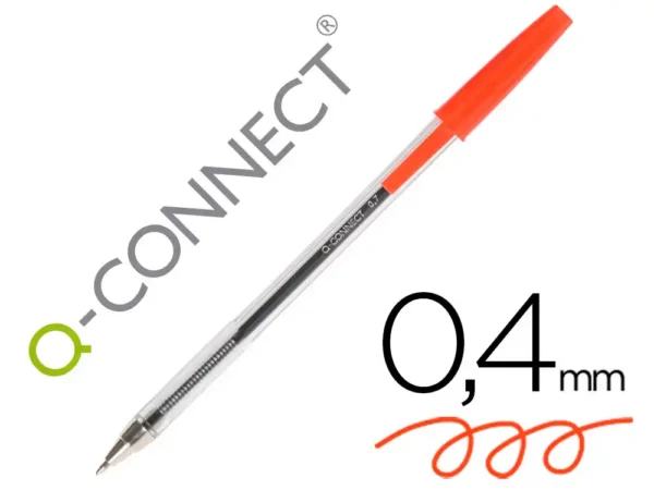 Esferografica cristal q-connect vermelha.