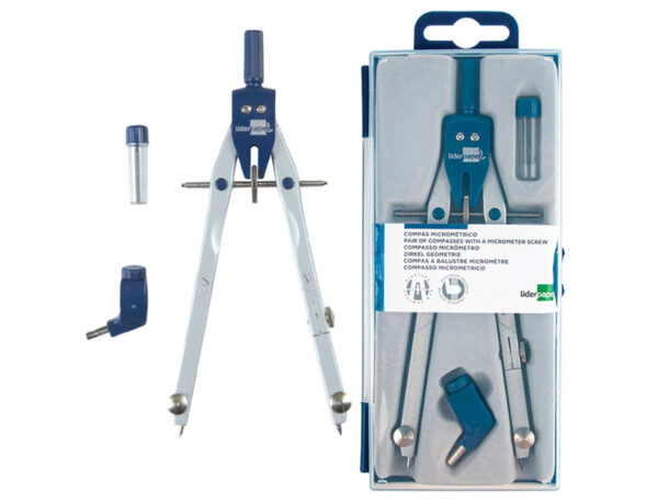 Compasso com adaptador universal, material de desenho técnico, compasso de precisão, compasso para engenharia, compasso para arquitetura, Liderpapel desenho Compasso com adaptador universal, material de desenho técnico, compasso de precisão, compasso para engenharia, compasso para arquitetura, Liderpapel desenho