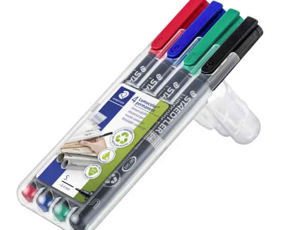 Marcador permanente Staedtler Lumocolor 313 WP4  Azul, Verde, Vermelho, Preto  S