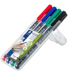Marcador permanente Staedtler Lumocolor 318 WP4  Azul, Verde, Vermelho Preto  F