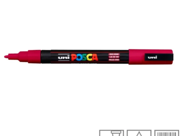 POSCA Marcador PC-3M Ponta Redonda Fina 0,9 a 1,3 mm vermelho tinto (60)