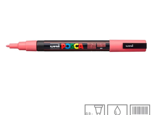 POSCA Marcador PC-3M Ponta Redonda Fina 0,9 a 1,3 mm Rosa coral(66)