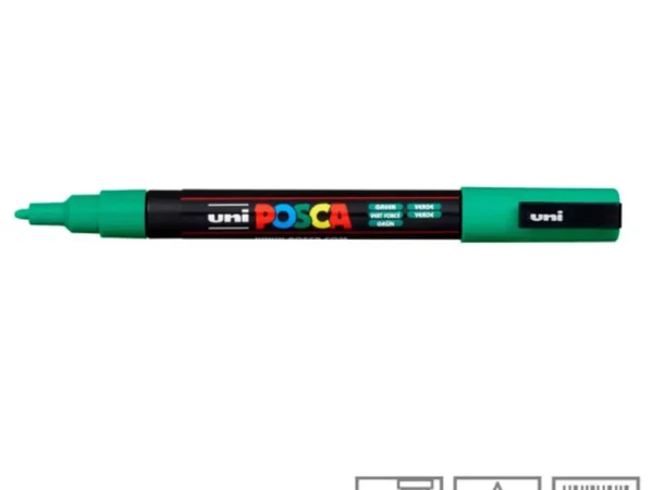 POSCA Marcador PC-3M Ponta Redonda Fina 0,9 a 1,3 mm Verde (6)