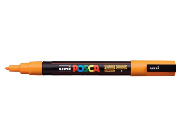 POSCA Marcador PC-3M Ponta Redonda Fina 0,9 a 1,3 mm laranja (4)