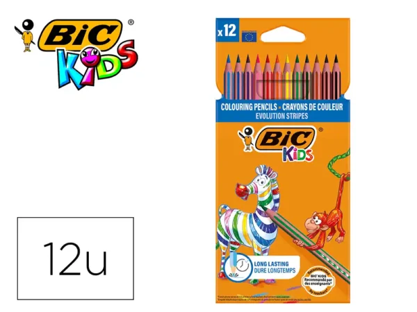 Lapis de cor bic evolution stripes cx12 - Image 1