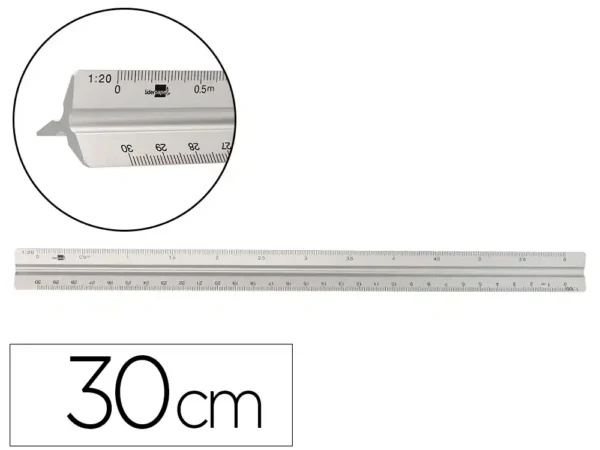 Regua de Escala aluminio forma triangular  30cm