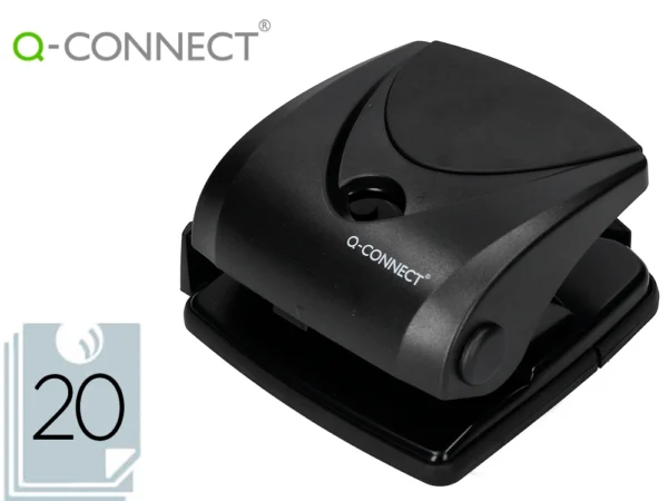Furador q-connect capacidade 20 folhas preto