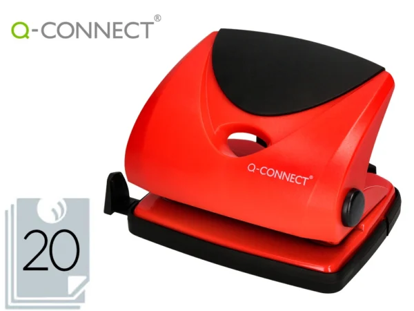 Furador q-connect capacidade 20 folhas vermelho