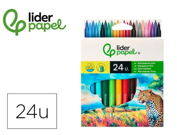 Caixa de marcadores de feltro laváveis de 24 cores para desenho e atividades escolares 8423473522107 Caixa de marcadores de feltro laváveis de 24 cores para desenho e atividades escolares