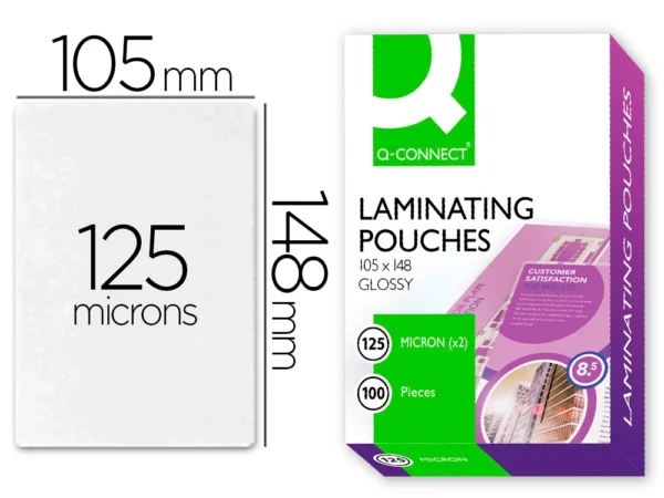 Bolsa de plastificar q-connect din A6 125 microns - Image 1