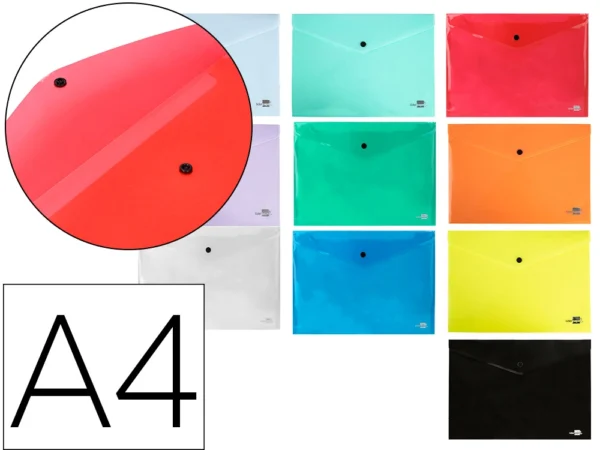 BOLSA PORTA DOCUMENTOS LIDERPAPEL COM MOLA DIN A4 TANSPARENTE - Image 3