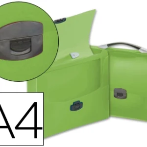Pasta porta documentos liderpapel polipropileno din a4 verde transparente com asa. - Image 1