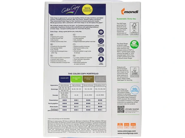 Papel color copy brilhante din a4 250 gr embalagem de 125 folhas. - Image 3