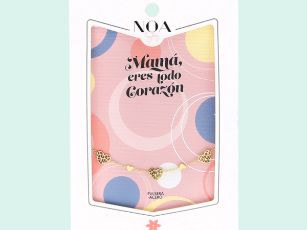 Pulseira Corações de Aço Dourado