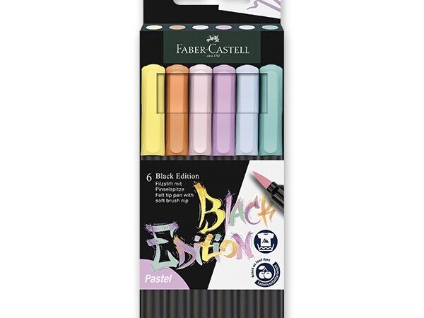 marcadores-faber-castell-black-edition-ponta-pincel-pastel-6-unidades