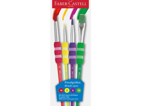 Conjunto de pincéis redondos, nº 2, 6 e 10 e um pincel espatulado - Image 1