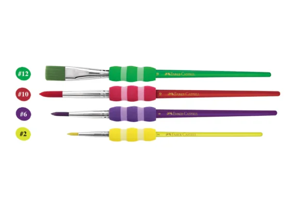 Conjunto de pincéis redondos, nº 2, 6 e 10 e um pincel espatulado - Image 2