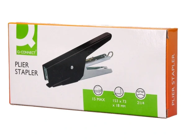 Agrafador q-connect de alicate capacidade 15 folhas usa agrafes 21/4.