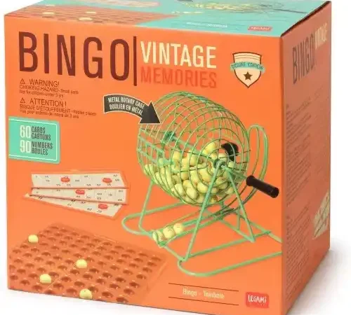 Jogo de Bingo Vintage Memories Legami Deluxe Edition com tômbola de metal