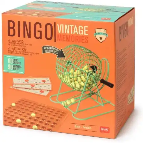 Jogo de Bingo Vintage Memories Legami Deluxe Edition com tômbola de metal