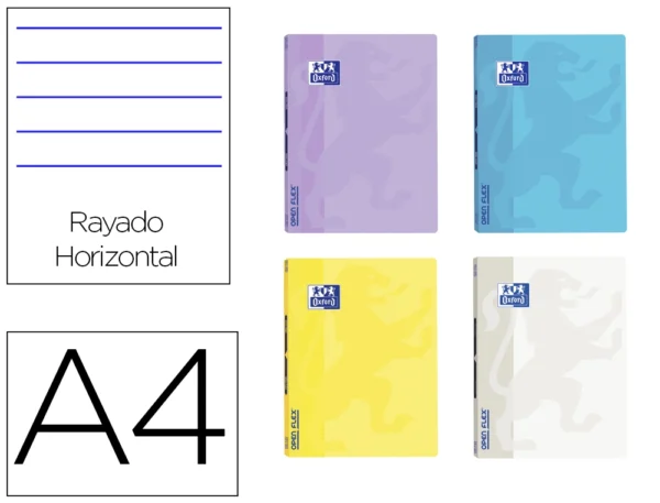 Caderno Oxford OpenFlex A4 cores pastel capa de plástico