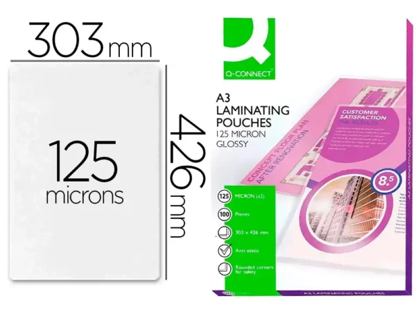 BOLSA DE PLASTIFICAR 125 MICRONS A3 - Image 1