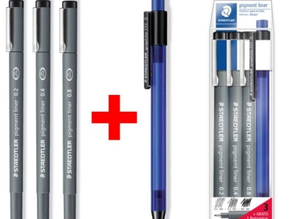 Marcadores Calibrados Microméticos Pretos + Lapiseira 0.5 - Image 1