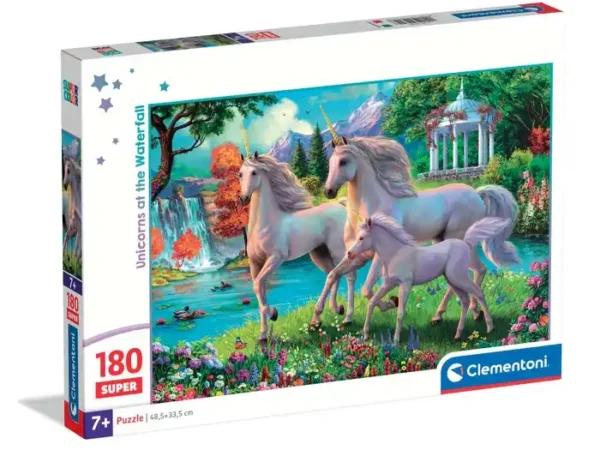 Puzzle Unicórnios na Cachoeira - 180 peças - Image 1