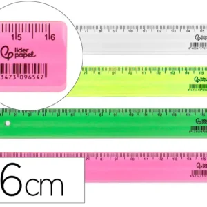 REGUA PLASTICO 16 CM CORES SORTIDAS