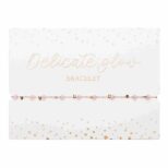 Pulseira "Delicate Glow" - aço inoxidável banhado a ouro rosa - Rosa Claro