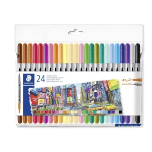Estojo 24 Marcadores Staedtler Design Journey 3200 Ponta Dupla