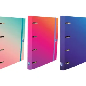 PASTA 4 ANEIS OXFORD EUROPEANBINDER GRADIENT CAPA EXTRA DURA DIN A4 + RECARGA 120 FOLHAS