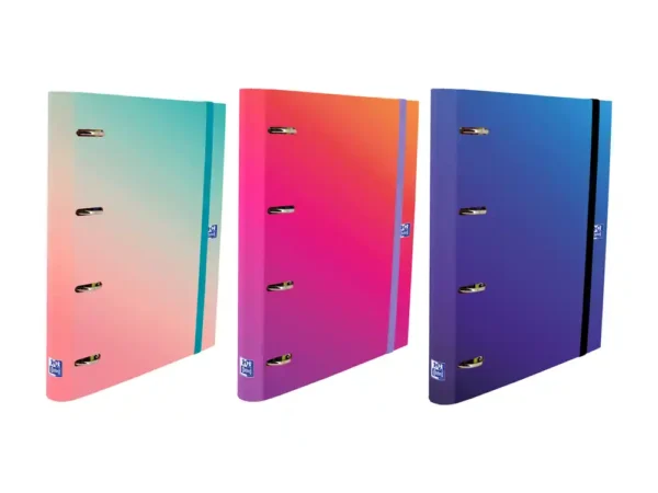 PASTA 4 ANEIS OXFORD EUROPEANBINDER GRADIENT CAPA EXTRA DURA DIN A4 + RECARGA 120 FOLHAS